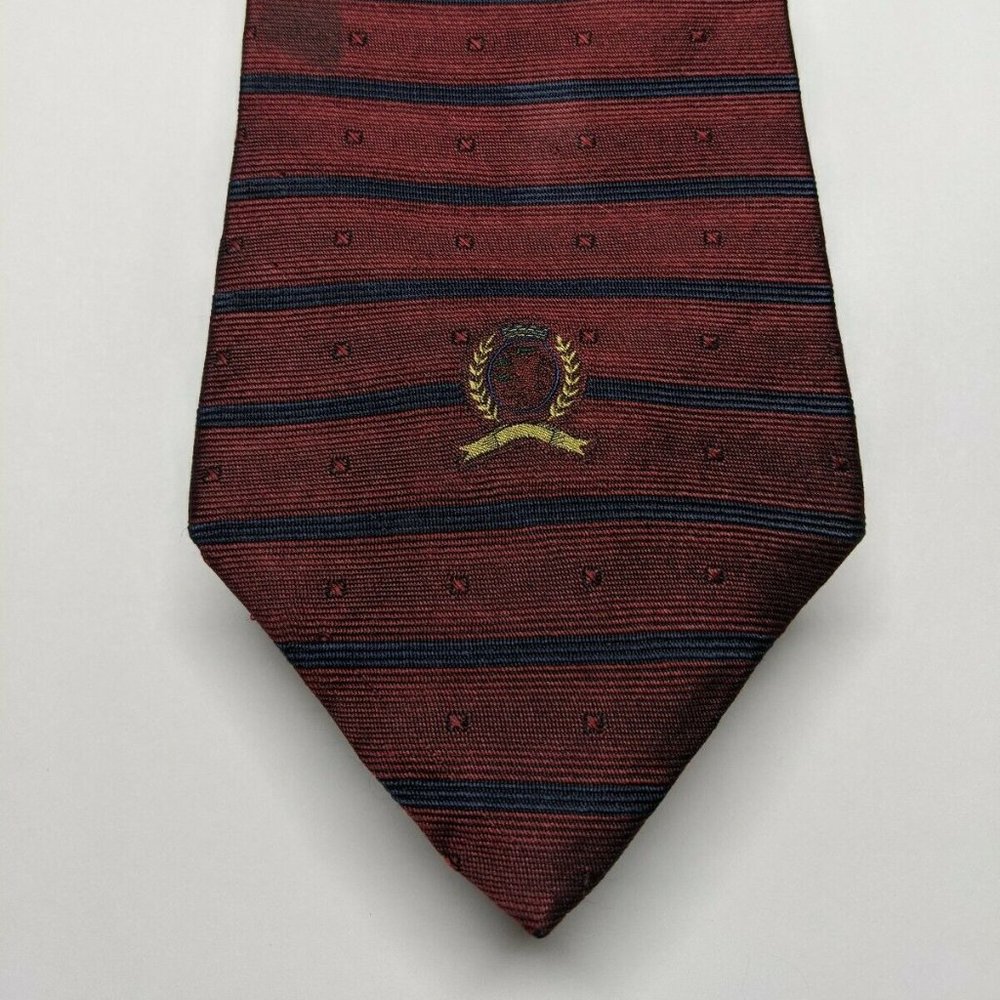 Tommy Hilfiger Horizontal Striped Silk Necktie - Picture 1 of 5